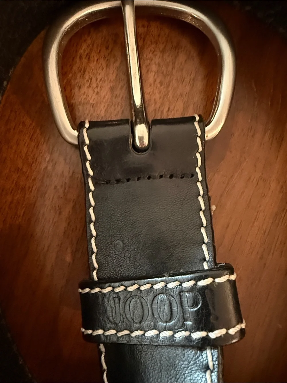 Joop ( German  brand) Woman Black Leather Belt with Silver Buckle